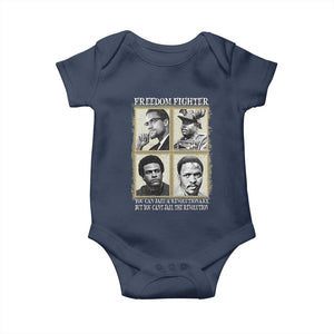 Freedom Fighters Heritage Baby Onesie Malcolm X Marcus Garvey Huey P Newton Steve Biko Revolution TS02 Navy Print Your Wear