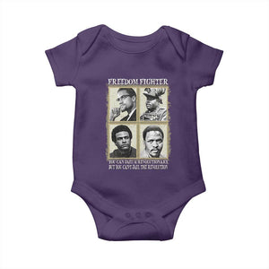 Freedom Fighters Heritage Baby Onesie Malcolm X Marcus Garvey Huey P Newton Steve Biko Revolution TS02 Purple Print Your Wear