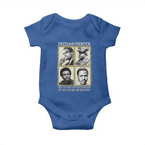 Freedom Fighters Heritage Baby Onesie Malcolm X Marcus Garvey Huey P Newton Steve Biko Revolution TS02 Royal Blue Print Your Wear