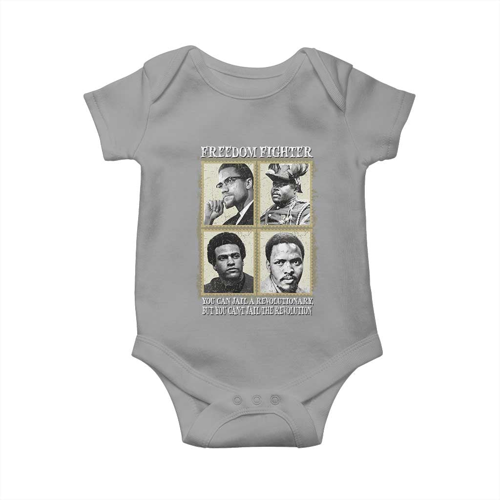 Freedom Fighters Heritage Baby Onesie Malcolm X Marcus Garvey Huey P Newton Steve Biko Revolution TS02 Sport Gray Print Your Wear