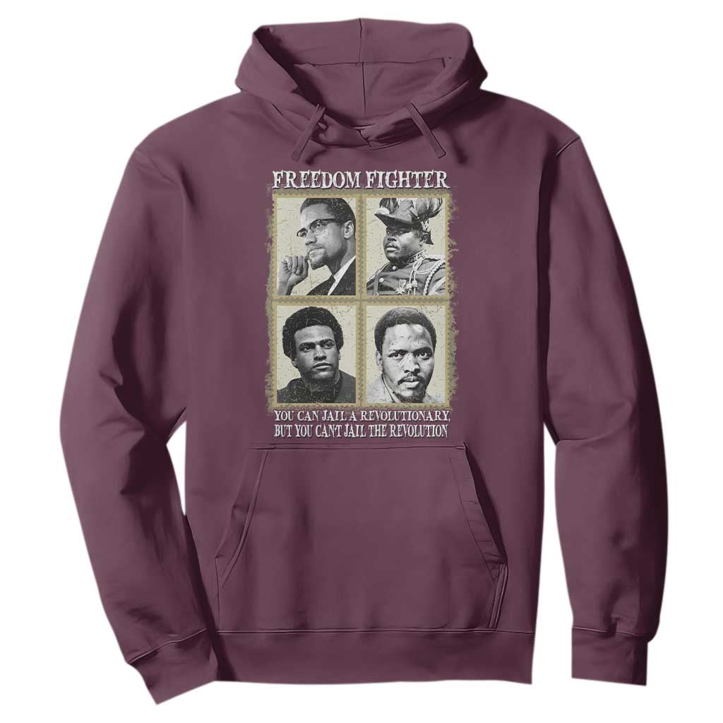 Freedom Fighters Heritage Hoodie Malcolm X Marcus Garvey Huey P Newton Steve Biko Revolution TS02 Maroon Print Your Wear