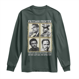 Freedom Fighters Heritage Long Sleeve Shirt Malcolm X Marcus Garvey Huey P Newton Steve Biko Revolution TS02 Dark Forest Green Print Your Wear