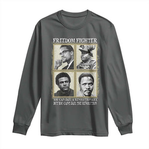 Freedom Fighters Heritage Long Sleeve Shirt Malcolm X Marcus Garvey Huey P Newton Steve Biko Revolution TS02 Dark Heather Print Your Wear