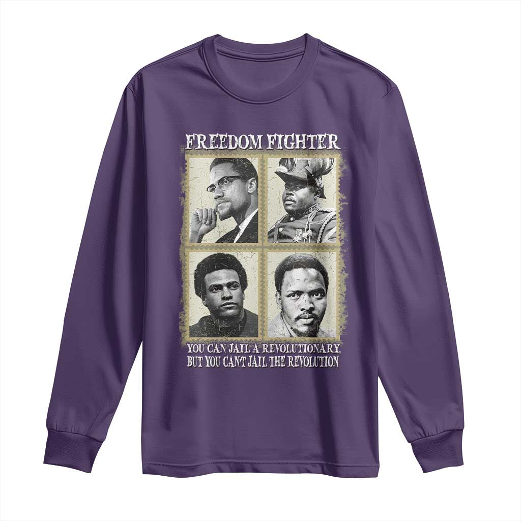 Freedom Fighters Heritage Long Sleeve Shirt Malcolm X Marcus Garvey Huey P Newton Steve Biko Revolution TS02 Purple Print Your Wear