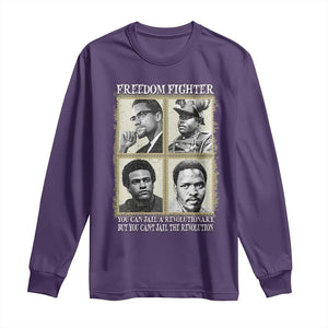Freedom Fighters Heritage Long Sleeve Shirt Malcolm X Marcus Garvey Huey P Newton Steve Biko Revolution TS02 Purple Print Your Wear