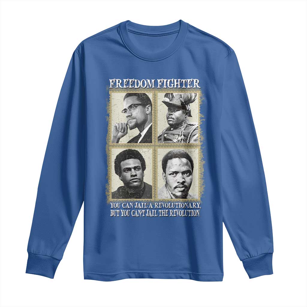 Freedom Fighters Heritage Long Sleeve Shirt Malcolm X Marcus Garvey Huey P Newton Steve Biko Revolution TS02 Royal Blue Print Your Wear