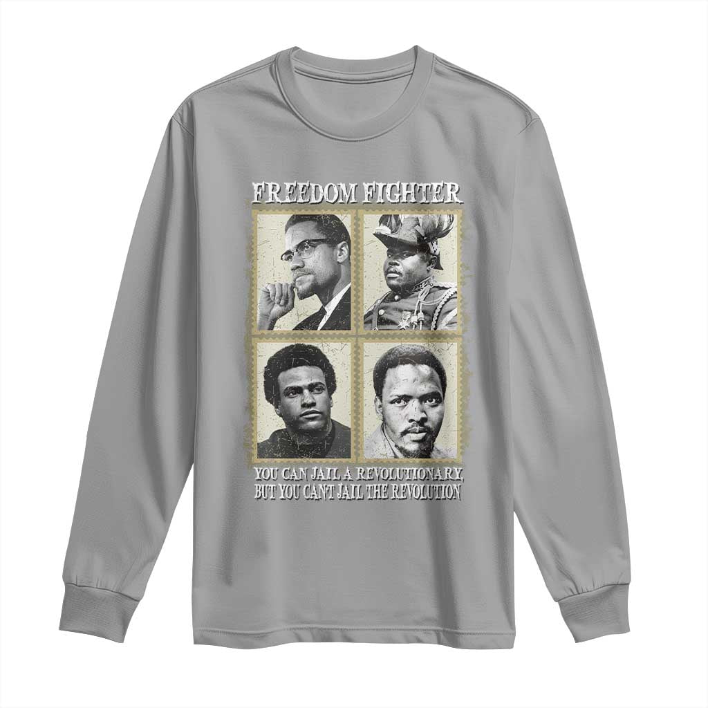Freedom Fighters Heritage Long Sleeve Shirt Malcolm X Marcus Garvey Huey P Newton Steve Biko Revolution TS02 Sport Gray Print Your Wear