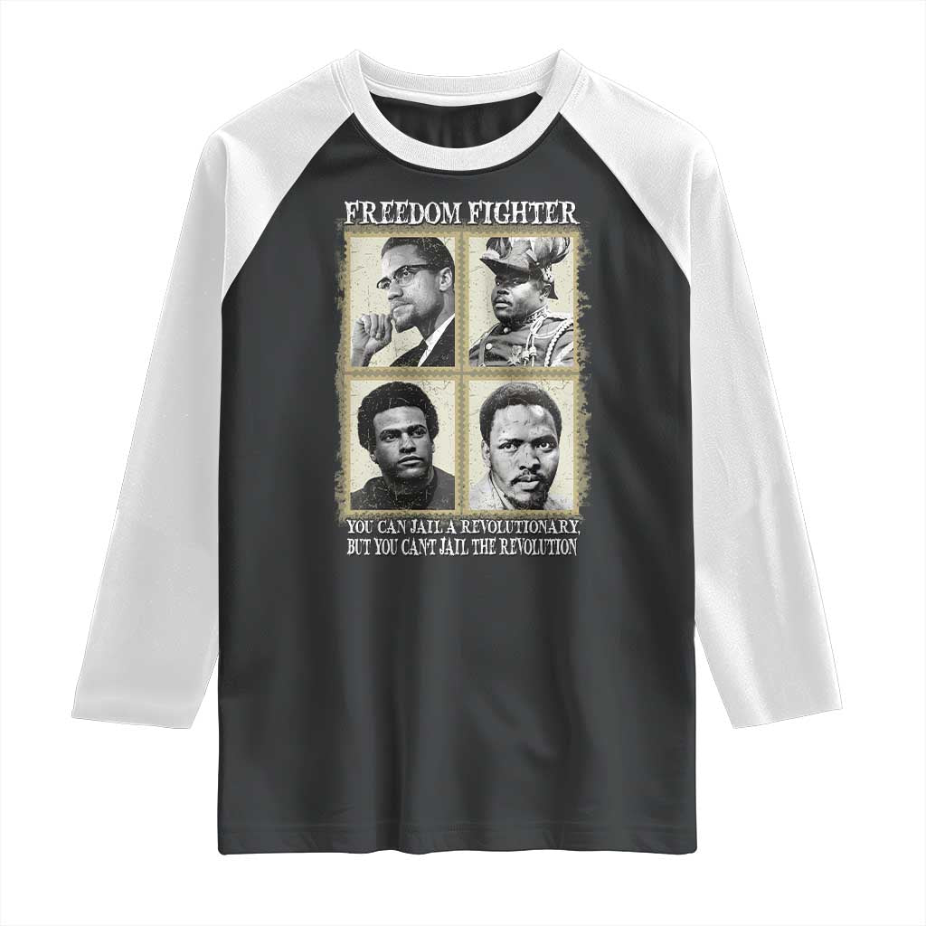 Freedom Fighters Heritage Raglan Shirt Malcolm X Marcus Garvey Huey P Newton Steve Biko Revolution TS02 Black White Print Your Wear