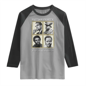 Freedom Fighters Heritage Raglan Shirt Malcolm X Marcus Garvey Huey P Newton Steve Biko Revolution TS02 Sport Gray Black Print Your Wear