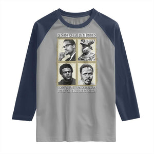 Freedom Fighters Heritage Raglan Shirt Malcolm X Marcus Garvey Huey P Newton Steve Biko Revolution TS02 Sport Gray Navy Print Your Wear