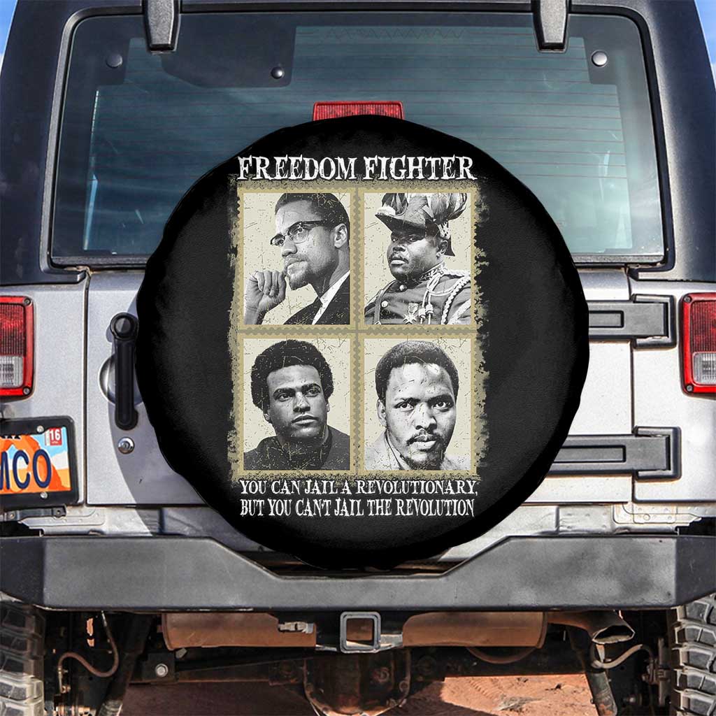 Freedom Fighters Heritage Spare Tire Cover Malcolm X Marcus Garvey Huey P Newton Steve Biko Revolution TS02 No hole Black Print Your Wear