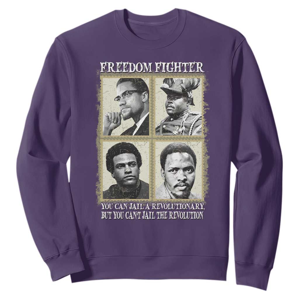 Freedom Fighters Heritage Sweatshirt Malcolm X Marcus Garvey Huey P Newton Steve Biko Revolution TS02 Purple Print Your Wear