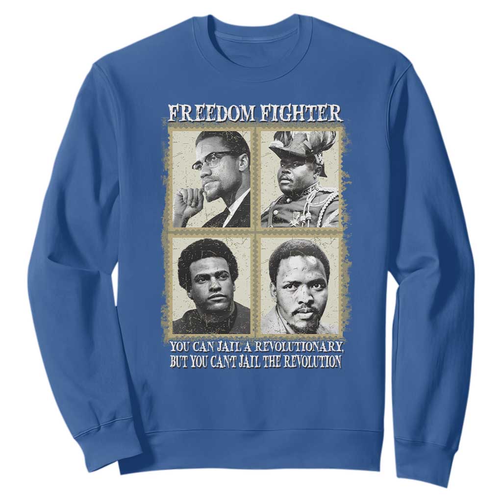 Freedom Fighters Heritage Sweatshirt Malcolm X Marcus Garvey Huey P Newton Steve Biko Revolution TS02 Royal Blue Print Your Wear