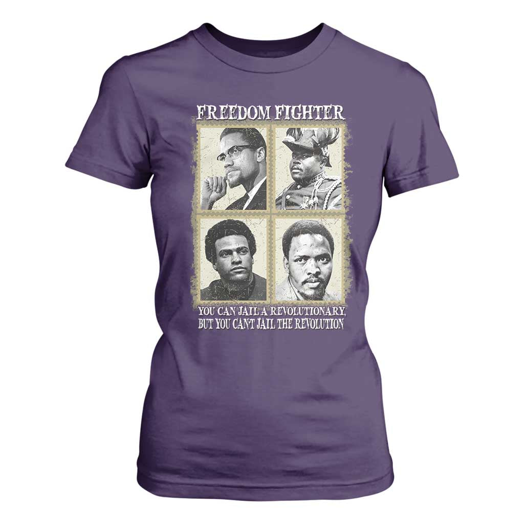 Freedom Fighters Heritage T Shirt For Women Malcolm X Marcus Garvey Huey P Newton Steve Biko Revolution TS02 Purple Print Your Wear