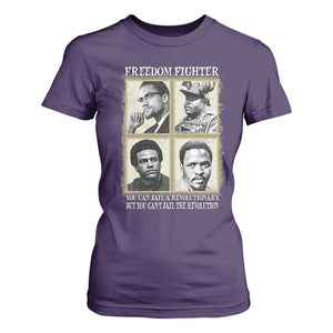 Freedom Fighters Heritage T Shirt For Women Malcolm X Marcus Garvey Huey P Newton Steve Biko Revolution TS02 Purple Print Your Wear