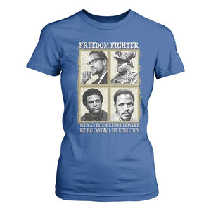 Freedom Fighters Heritage T Shirt For Women Malcolm X Marcus Garvey Huey P Newton Steve Biko Revolution TS02 Royal Blue Print Your Wear