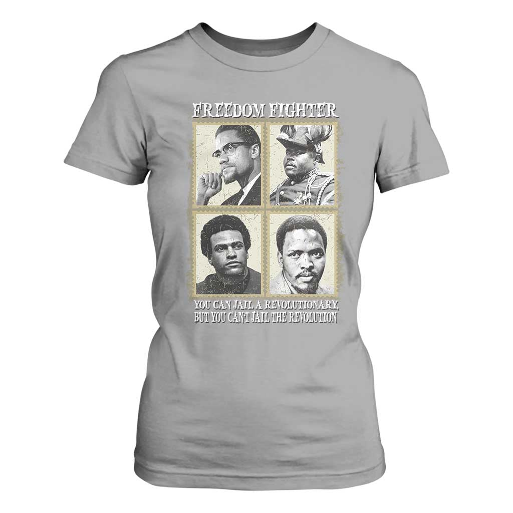 Freedom Fighters Heritage T Shirt For Women Malcolm X Marcus Garvey Huey P Newton Steve Biko Revolution TS02 Sport Gray Print Your Wear