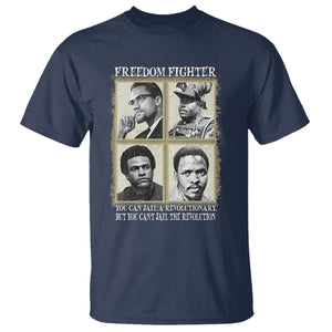 Freedom Fighters Heritage T Shirt Malcolm X Marcus Garvey Huey P Newton Steve Biko Revolution TS02 Navy Print Your Wear