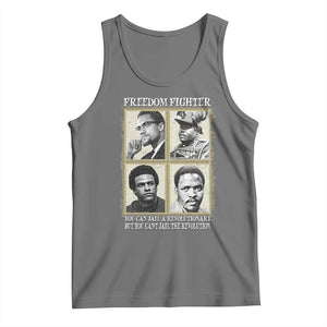 Freedom Fighters Heritage Tank Top Malcolm X Marcus Garvey Huey P Newton Steve Biko Revolution TS02 Black Heather Print Your Wear