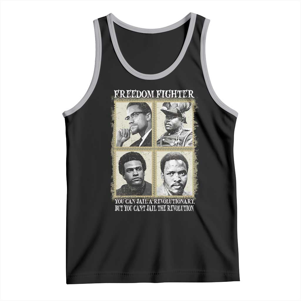Freedom Fighters Heritage Tank Top Malcolm X Marcus Garvey Huey P Newton Steve Biko Revolution TS02 Black Athletic Heather Print Your Wear