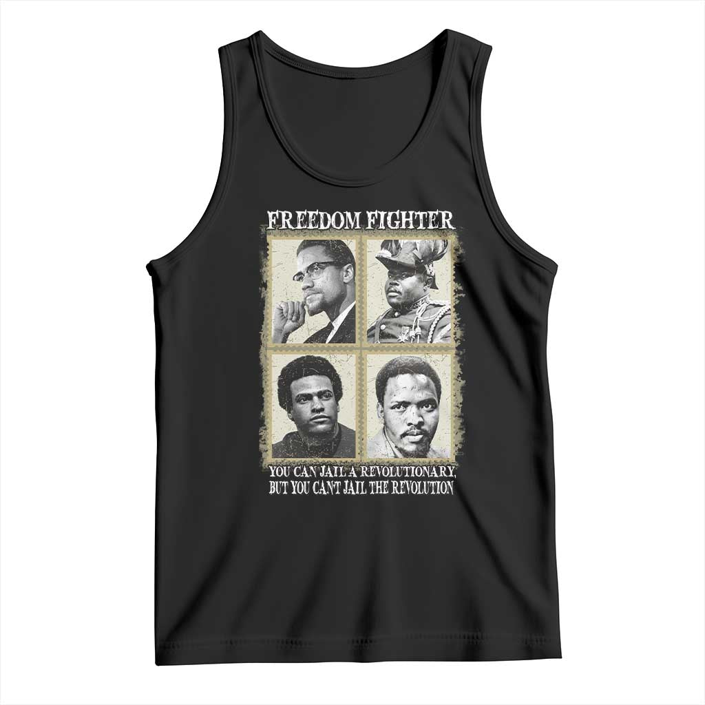 Freedom Fighters Heritage Tank Top Malcolm X Marcus Garvey Huey P Newton Steve Biko Revolution TS02 Black Print Your Wear