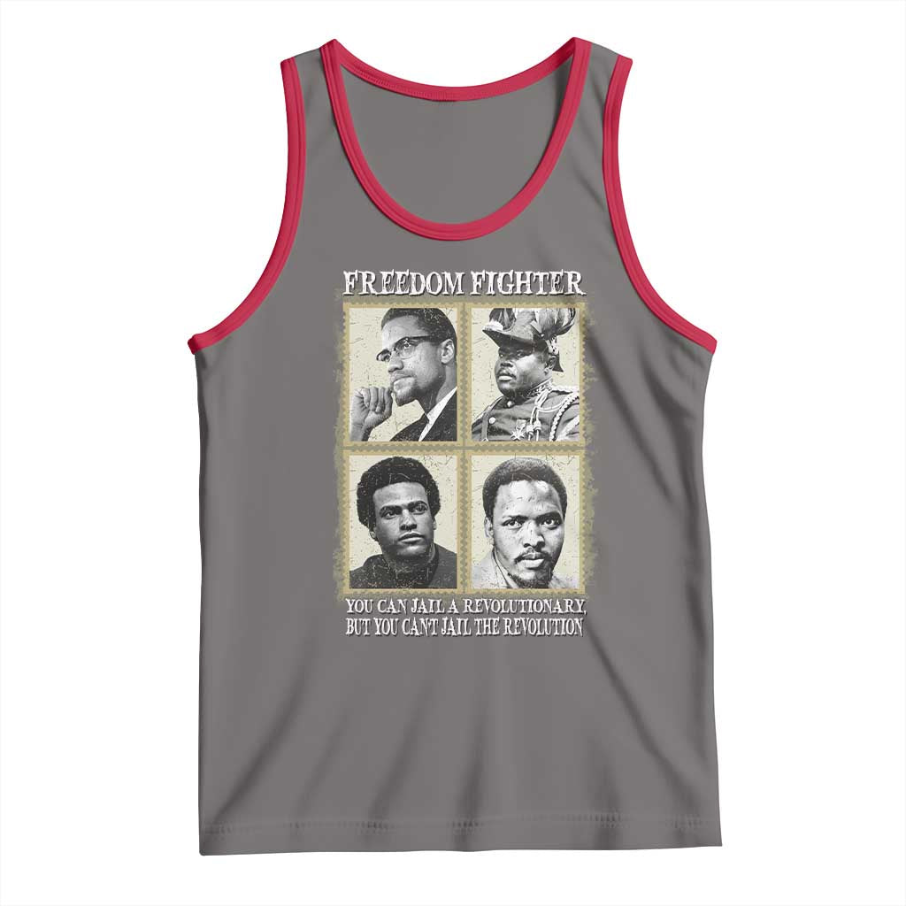 Freedom Fighters Heritage Tank Top Malcolm X Marcus Garvey Huey P Newton Steve Biko Revolution TS02 Deep Heather Red Print Your Wear