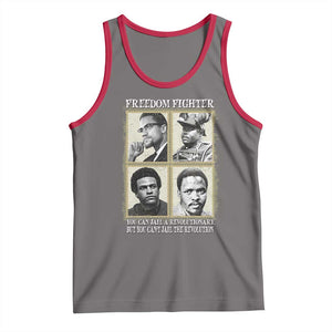 Freedom Fighters Heritage Tank Top Malcolm X Marcus Garvey Huey P Newton Steve Biko Revolution TS02 Deep Heather Red Print Your Wear