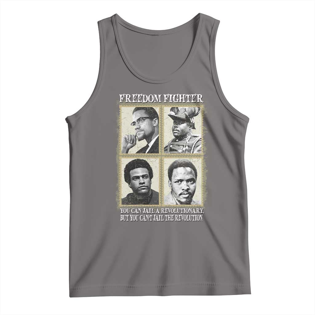 Freedom Fighters Heritage Tank Top Malcolm X Marcus Garvey Huey P Newton Steve Biko Revolution TS02 Deep Heather Print Your Wear