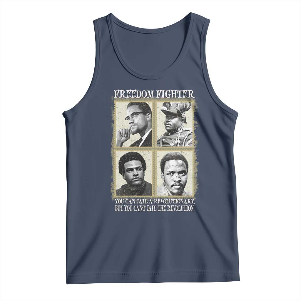 Freedom Fighters Heritage Tank Top Malcolm X Marcus Garvey Huey P Newton Steve Biko Revolution TS02 Navy Print Your Wear