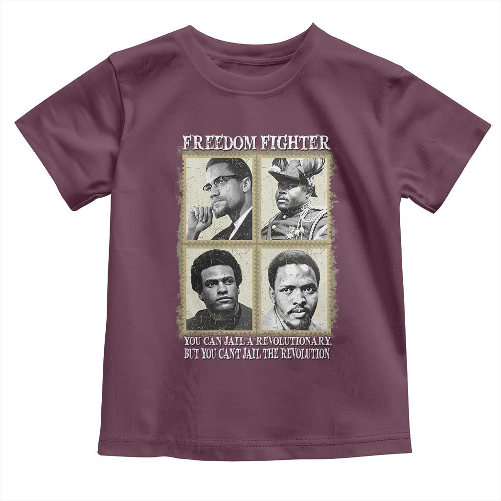 Freedom Fighters Heritage Toddler T Shirt Malcolm X Marcus Garvey Huey P Newton Steve Biko Revolution TS02 Maroon Print Your Wear