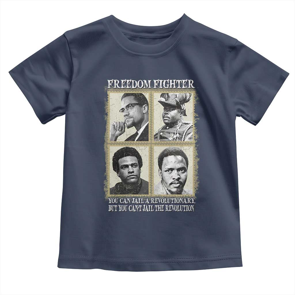 Freedom Fighters Heritage Toddler T Shirt Malcolm X Marcus Garvey Huey P Newton Steve Biko Revolution TS02 Navy Print Your Wear