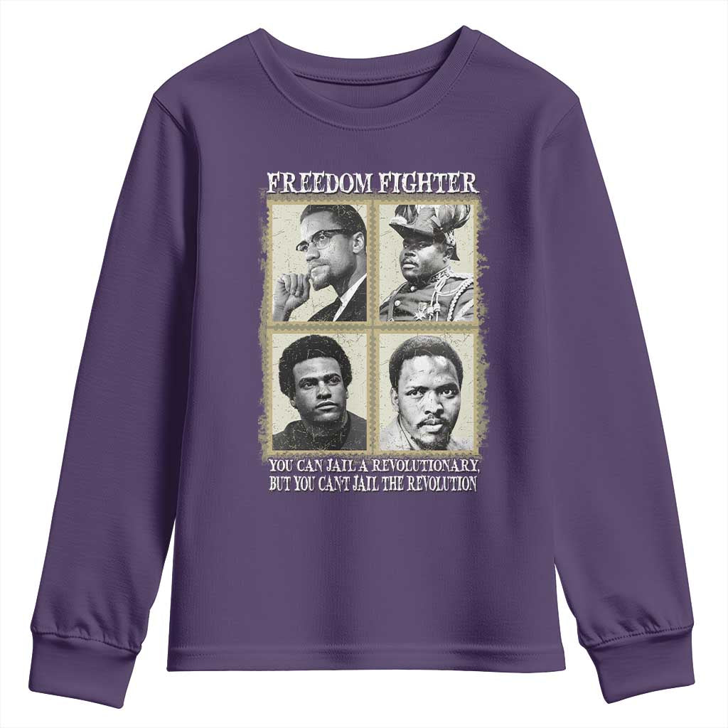 Freedom Fighters Heritage Youth Sweatshirt Malcolm X Marcus Garvey Huey P Newton Steve Biko Revolution TS02 Purple Print Your Wear