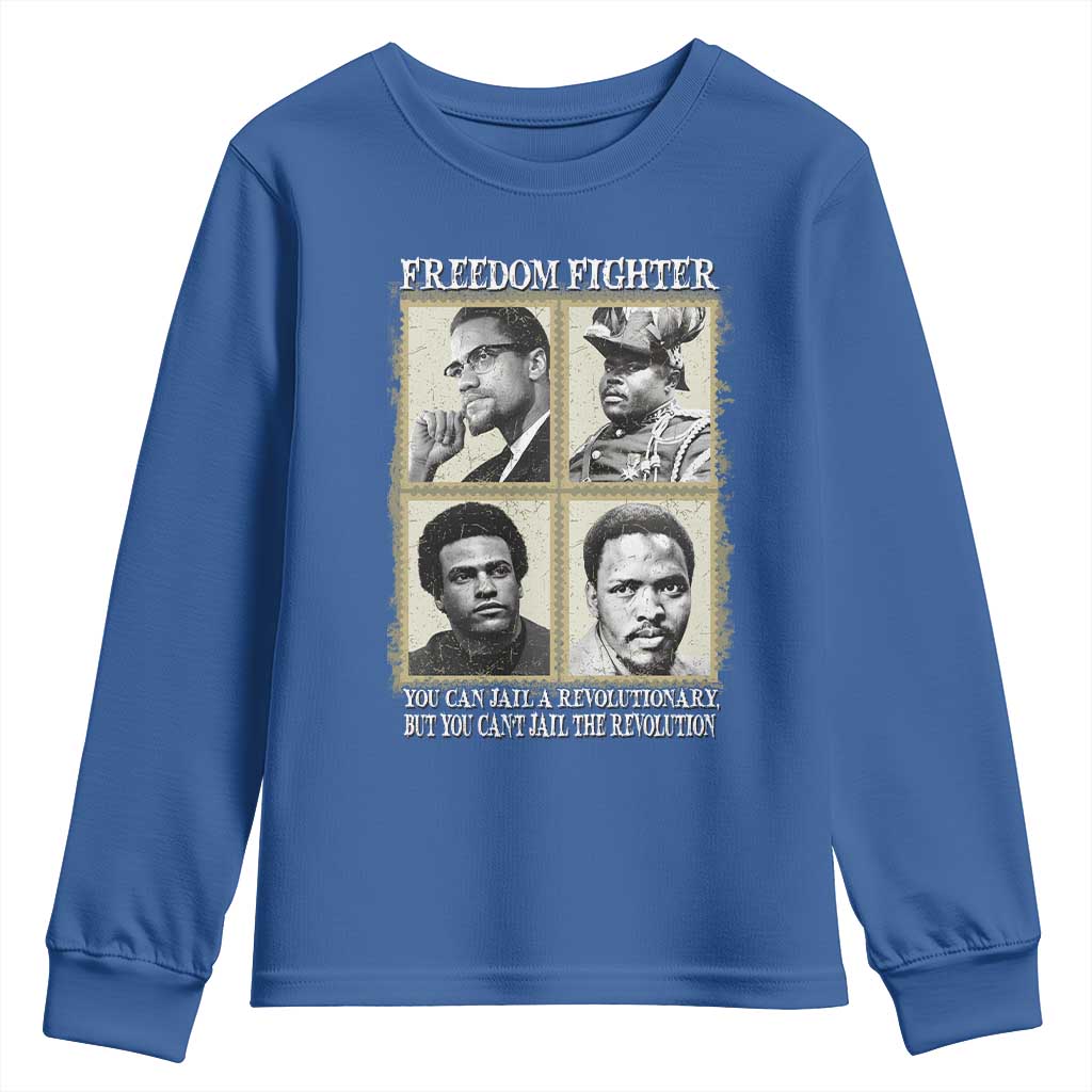 Freedom Fighters Heritage Youth Sweatshirt Malcolm X Marcus Garvey Huey P Newton Steve Biko Revolution TS02 Royal Blue Print Your Wear