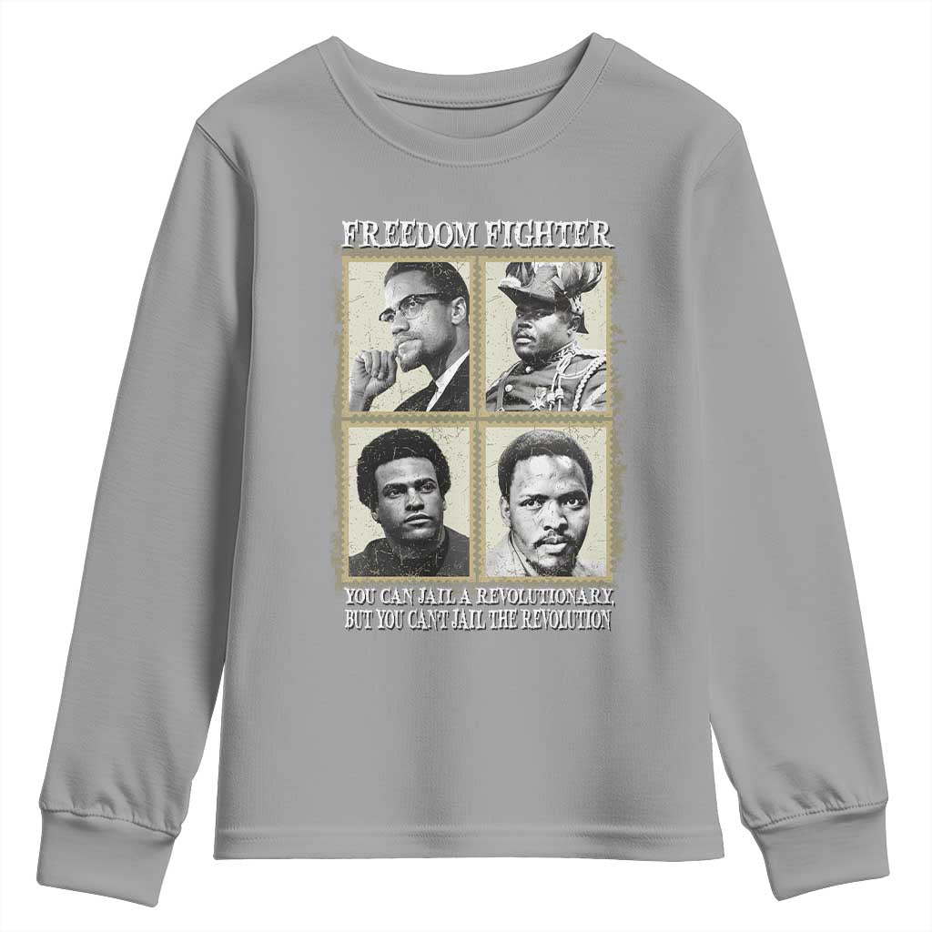 Freedom Fighters Heritage Youth Sweatshirt Malcolm X Marcus Garvey Huey P Newton Steve Biko Revolution TS02 Sport Gray Print Your Wear