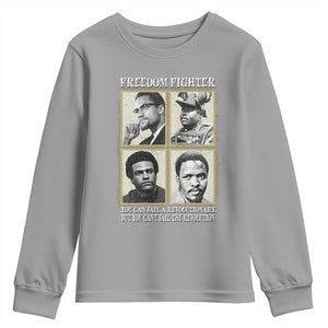 Freedom Fighters Heritage Youth Sweatshirt Malcolm X Marcus Garvey Huey P Newton Steve Biko Revolution TS02 Sport Gray Print Your Wear