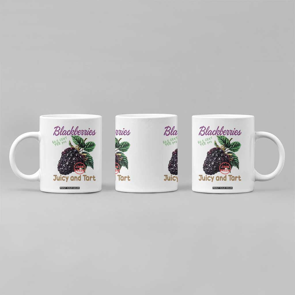 Fresh Juicy Blackberries Coffee Mug Retro Vintage Backberry Farmers Market TS02 Print Your Wear