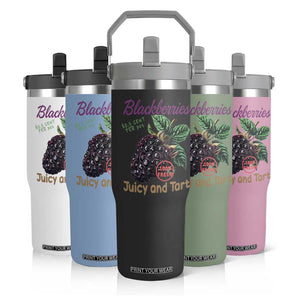 Fresh Juicy Blackberries Flip Straw Tumbler Retro Vintage Backberry Farmers Market TS02 Print Your Wear