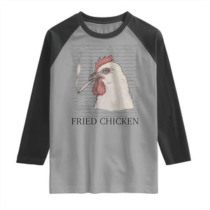 Fried Chicken 420 Raglan Shirt Funny Weed Stoner Cannabis TS10 Sport Gray Black Print Your Wear