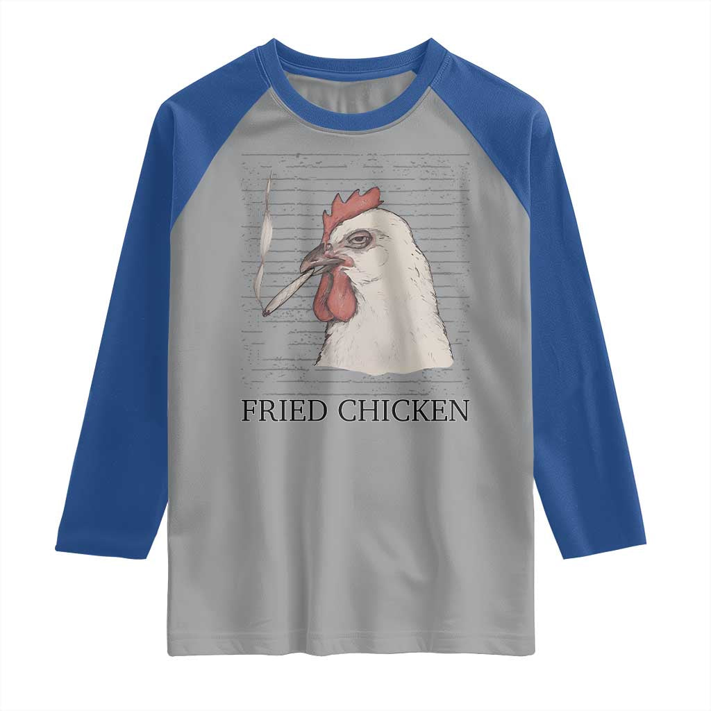 Fried Chicken 420 Raglan Shirt Funny Weed Stoner Cannabis TS10 Sport Gray Royal Print Your Wear