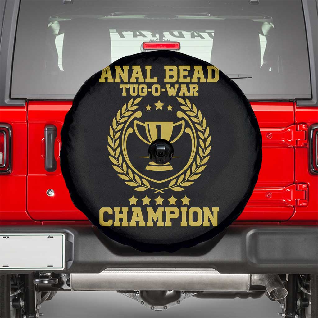 Funny #1 Anal Bead Tug O War Champion Spare Tire Cover Adult Humor Cringe - PrintYourWear Diameter: 26 inches Camera Hole Size: 3 inches