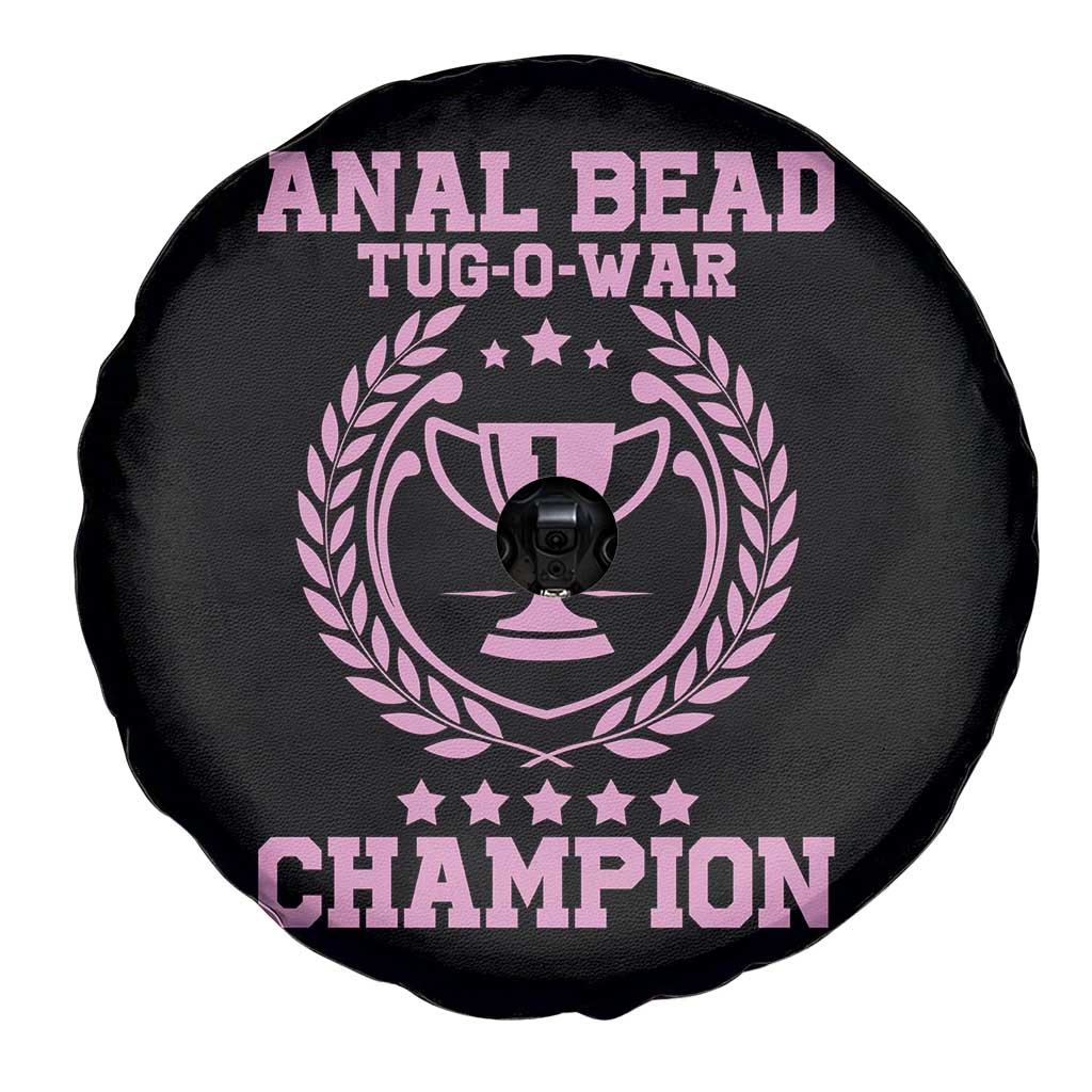 Funny #1 Anal Bead Tug O War Champion Spare Tire Cover Pink Adult Humor Cringe - PrintYourWear Diameter: 26 inches Camera Hole Size: No hole