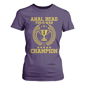 Funny #1 Anal Bead Tug O War Champion Women's Tee | Adult Humor T-Shirt | Print Your Wear Size: S Color: Purple