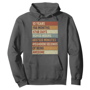 Funny 13th Birthday Hoodie 13 Years 156 Months 4748 Days Vintage Retro TS11 Dark Heather Print Your Wear