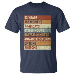 Funny 13th Birthday T Shirt 13 Years 156 Months 4748 Days Vintage Retro TS11 Navy Print Your Wear