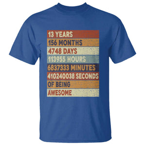 Funny 13th Birthday T Shirt 13 Years 156 Months 4748 Days Vintage Retro TS11 Royal Blue Print Your Wear