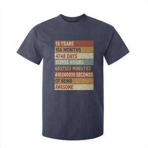 Funny 13th Birthday T Shirt For Kid 13 Years 156 Months 4748 Days Vintage Retro TS11 Navy Print Your Wear
