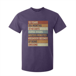 Funny 13th Birthday T Shirt For Kid 13 Years 156 Months 4748 Days Vintage Retro TS11 Purple Print Your Wear