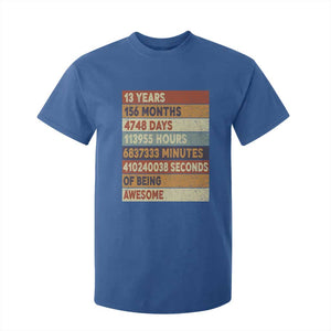 Funny 13th Birthday T Shirt For Kid 13 Years 156 Months 4748 Days Vintage Retro TS11 Royal Blue Print Your Wear
