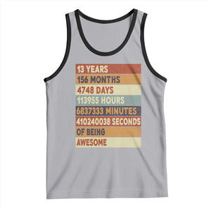 Funny 13th Birthday Tank Top 13 Years 156 Months 4748 Days Vintage Retro TS11 Athletic Heather Black Print Your Wear