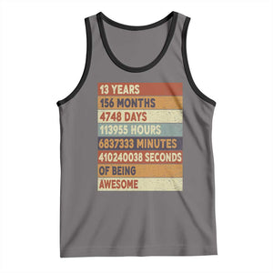 Funny 13th Birthday Tank Top 13 Years 156 Months 4748 Days Vintage Retro TS11 Deep Heather Black Print Your Wear